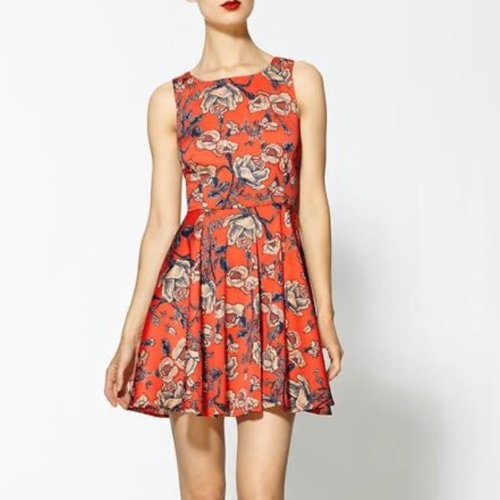 🌺MINKPINK ORANGE INKED ROSE DRESS 🌺